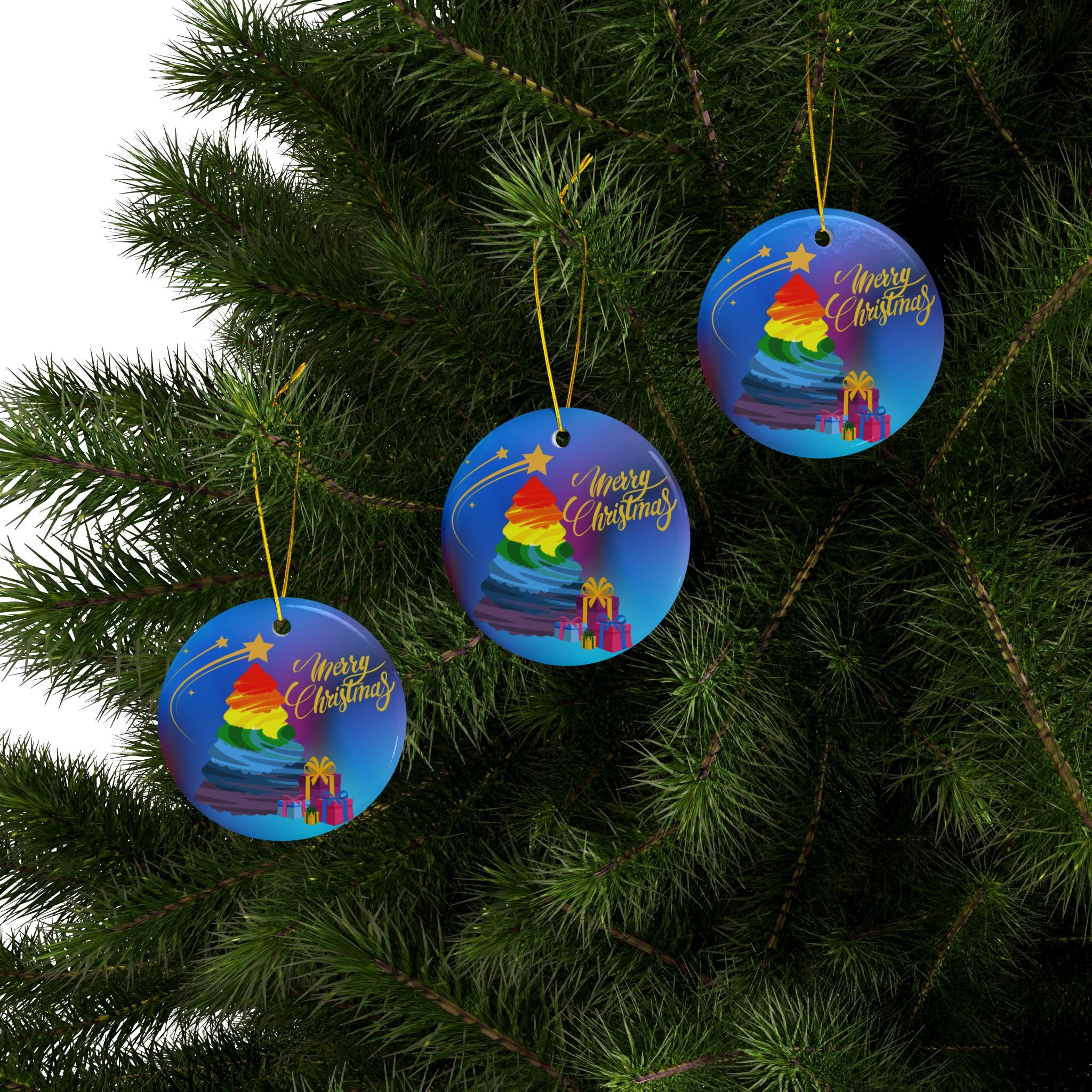 Ceramic Ornaments Pride Merry Christmas