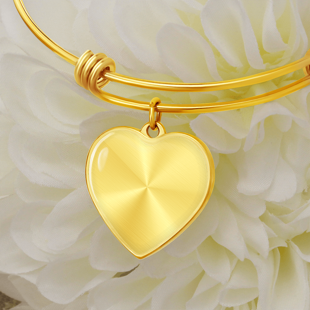Customized Engraved Message Heart Bangle