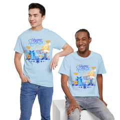"Happy Hanukkah" Knome with Menorah & Dreidel Holiday Tee