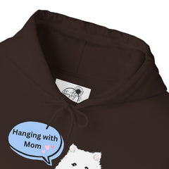 "Hanging with Mom" Cute Dog Graphic Pullover Hoodie
