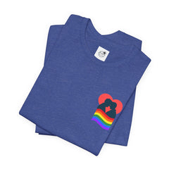 Pride Heart Pocket Tee — Rainbow LGBTQ+ Short Sleeve T-Shirt