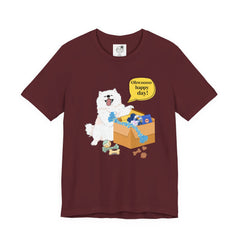 "Ohwoooo happy day!"  Happy Dog with treat delivery T‑Shirt — Pet Gift