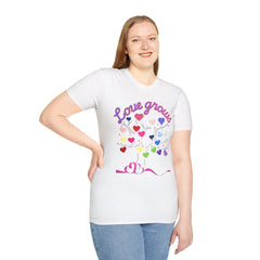 Love Grows Heart Tree T-Shirt — Colorful Heart Family Tee