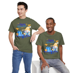 "Happy Hanukkah" Knome with Menorah & Dreidel Holiday Tee