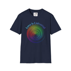 Love Is Universal T-Shirt — Rainbow Spiral Pride Tee