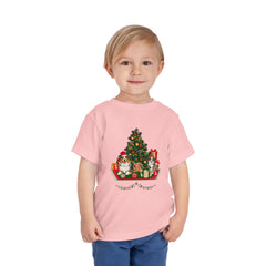 Toddler Tee — Cute Christmas Family Pets Under Festive Tree Holiday Shirt