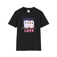 Cute ‘Owl Love You’ Pink & Purple Owls Valentine Tee Shirt