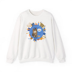 Happy Hanukkah Cat Sweatshirt – Cute Kitty 'Meow!' Graphic Crewneck