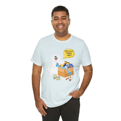 "Ohwoooo happy day!"  Happy Dog with treat delivery T‑Shirt — Pet Gift