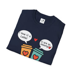 "I love U a Latte" Cute Coffee Pun Tee Couple T-Shirt