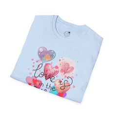 Love Is in the Air T-Shirt — Watercolor Heart Balloons Valentine Tee