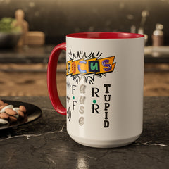 Focus Funny Wordplay Mug — Colorful 11oz/15oz Ceramic Coffee Cup