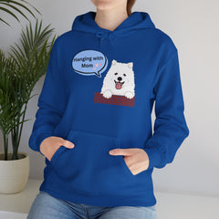 "Hanging with Mom" Cute Dog Graphic Pullover Hoodie