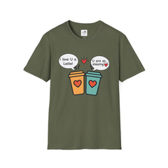"I love U a Latte" Cute Coffee Pun Tee Couple T-Shirt