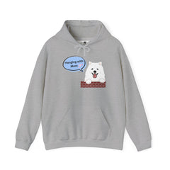 "Hanging with Mom" Cute Dog Graphic Pullover Hoodie