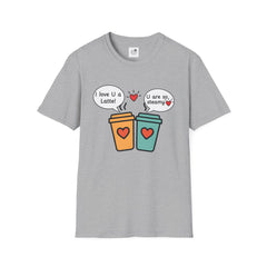 "I love U a Latte" Cute Coffee Pun Tee Couple T-Shirt