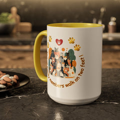 Cat Lover Mug – "Not all family members walk on two feet" Colorful 11oz/15oz Ceramic Mug