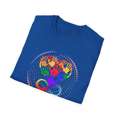 Autism Awareness, Pride Infinity Hands T-Shirt — Rainbow Neurodiversity Support Tee