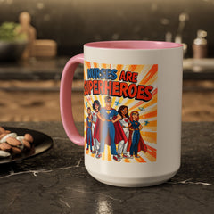 Nurses Are Superheroes Coffee Mug M/F — Colorful 11oz/15oz Gift