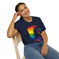 Pride Profile Silhouette T-Shirt — Rainbow LGBTQ+ Awareness Tee