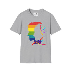 Pride Profile Silhouette T-Shirt — Rainbow LGBTQ+ Awareness Tee
