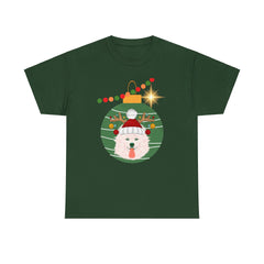 Christmas Samoyed Unisex Heavy Cotton Tee Customizable