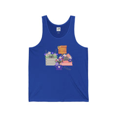 Watch for Cats! Floral Crates & Watering Can Tank Top — Garden Bouquet Summer Tank