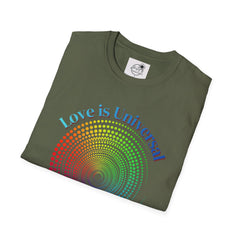 Love Is Universal T-Shirt — Rainbow Spiral Pride Tee