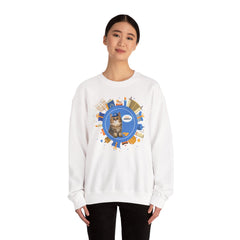 Happy Hanukkah Cat Sweatshirt – Cute Kitty 'Meow!' Graphic Crewneck
