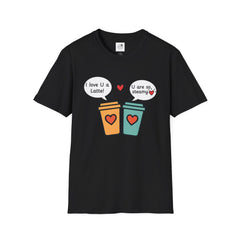 "I love U a Latte" Cute Coffee Pun Tee Couple T-Shirt