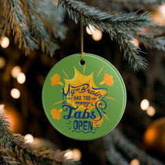 "My Brain Has Too Many Tabs Open" Funny Holiday Ornament