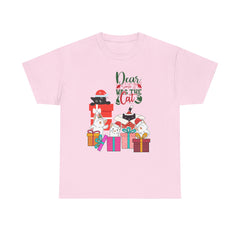 Christmas Cat Gifts T-Shirt — "Dear Santa it Was the Cat" Holiday Tee