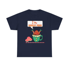 I'm Really Fine Tee — Cute Elf in a coffee cup Graphic T-Shirt