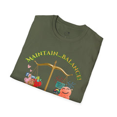 Maintain Balance - Love, Life, Health Equals Happiness Scale Design