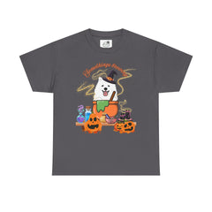 Halloween Witchy Samoyed — Cute Spooky Pumpkin Cauldron Tee
