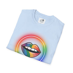 Rainbow Lips T-Shirt — Pride LGBT Neon Circle Graphic Tee