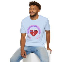 Two Halves Make Us Whole Broken Heart T-Shirt — Cute Split-Heart Couple Tee