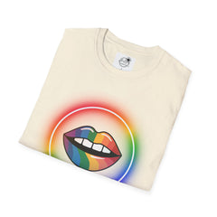 Rainbow Lips T-Shirt — Pride LGBT Neon Circle Graphic Tee