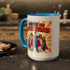 Nurses Are Superheroes Coffee Mug M/F — Colorful 11oz/15oz Gift