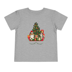 Toddler Tee — Cute Christmas Family Pets Under Festive Tree Holiday Shirt