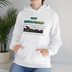 "Another Fine Day?" Cat Peeking Graphic Pullover Hoodie