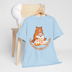 "I Want Some Jelly In My Belly"T-Shirt — Cute Cat Donut Design