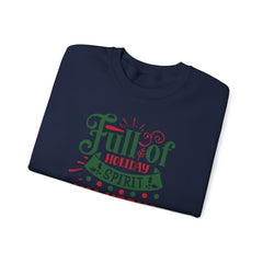 Holiday Spirit Crewneck Sweatshirt — "Full of Holiday Spirit AKA Vodka" Reindeer Design