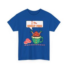 I'm Really Fine Tee — Cute Elf in a coffee cup Graphic T-Shirt