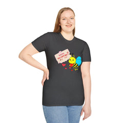 Valentine Bee T-Shirt — "Be My Valentine?" Cute Bee Hearts Tee