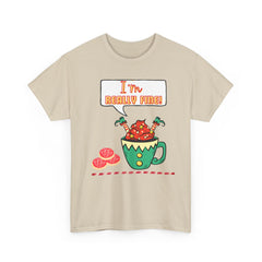 I'm Really Fine Tee — Cute Elf in a coffee cup Graphic T-Shirt