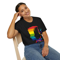 Pride Profile Silhouette T-Shirt — Rainbow LGBTQ+ Awareness Tee