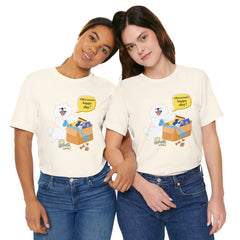 "Ohwoooo happy day!"  Happy Dog with treat delivery T‑Shirt — Pet Gift