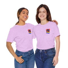 Pride Heart Pocket Tee — Rainbow LGBTQ+ Short Sleeve T-Shirt