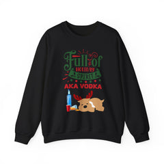 Holiday Spirit Crewneck Sweatshirt — "Full of Holiday Spirit AKA Vodka" Reindeer Design